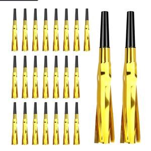 Psxuie Noise Makers 24 PCS Gold Glitter Metallic Fringed Party Blowers (C81)